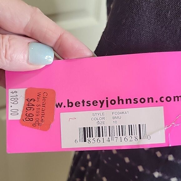 Betsy Johnson Black Knit and Sheer Dress Size 10 NWT - Picture 8 of 8